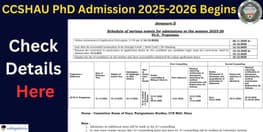 CCSHAU PhD Admission 2026 Begins Check Fees Details Here